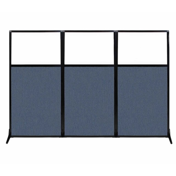 Work Station Screen 99" x 70" Ocean Fabric With Clear Window